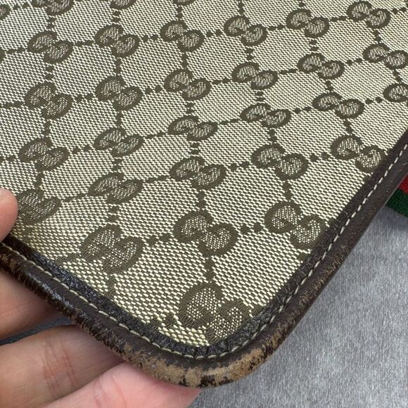 Gucci Vintage Web Crossbody Bag GG Canvas with Leather Small - Picture 9 of 15